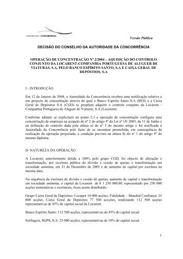 VersÃ£o PÃºblica 1 DECISÃO DO CONSELHO DA AUTORIDADE DA ...