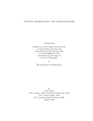 SPLITTER THEOREMS FOR 3- AND 4-REGULAR GRAPHS A ...