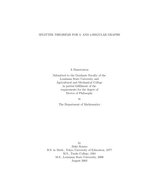 Splitter Theorems For 3 And 4 Regular Graphs A