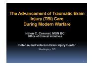 The Advancement of Traumatic Brain Injury (TBI) Care ... - U.S. Army