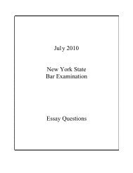 Jul y 2010 New York State Bar Examination Essay Questions