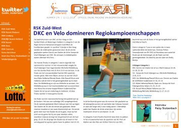 clear 178 - 12 november 2012 - Badminton Nederland