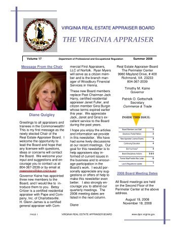 2009 Summer (PDF) - Virginia Department of Professional and ...