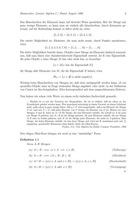 Lineare Algebra und Analytische Geometrie