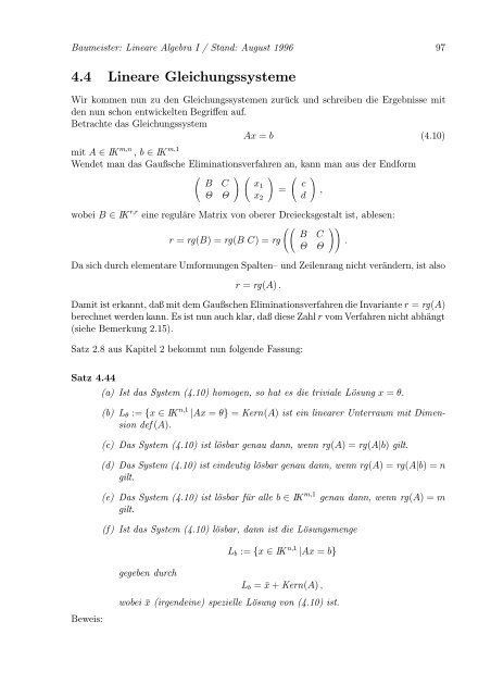 Lineare Algebra und Analytische Geometrie