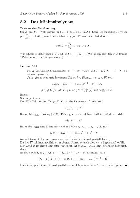 Lineare Algebra und Analytische Geometrie