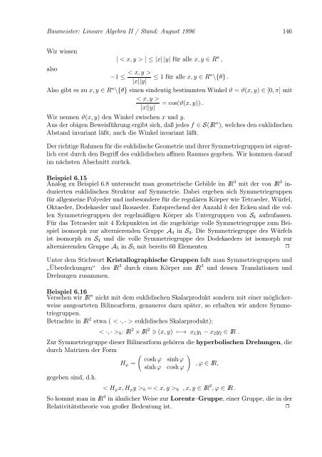 Lineare Algebra und Analytische Geometrie