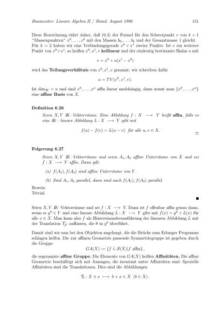 Lineare Algebra und Analytische Geometrie