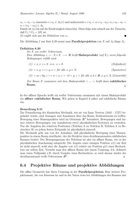 Lineare Algebra und Analytische Geometrie