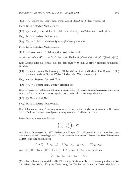 Lineare Algebra und Analytische Geometrie