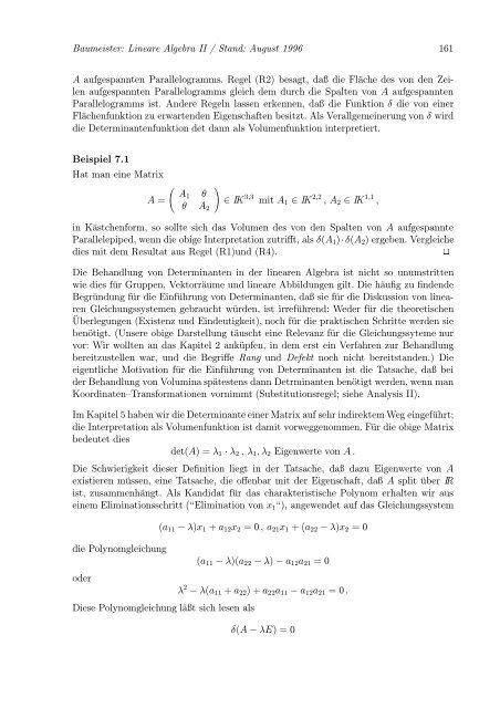 Lineare Algebra und Analytische Geometrie