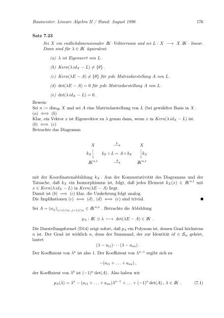 Lineare Algebra und Analytische Geometrie