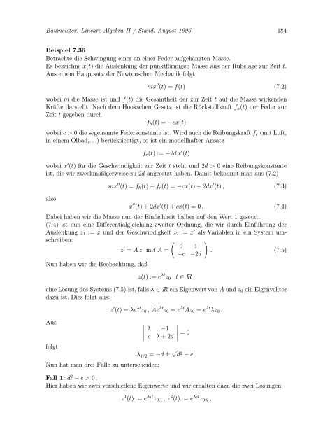 Lineare Algebra und Analytische Geometrie