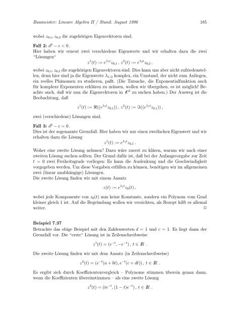 Lineare Algebra und Analytische Geometrie