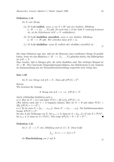 Lineare Algebra und Analytische Geometrie