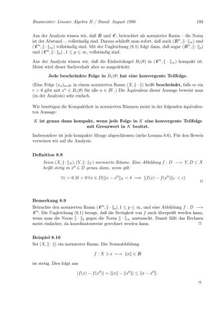 Lineare Algebra und Analytische Geometrie