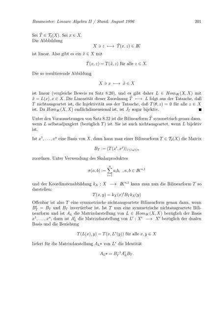 Lineare Algebra und Analytische Geometrie