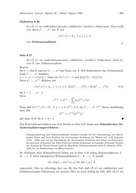 Lineare Algebra und Analytische Geometrie