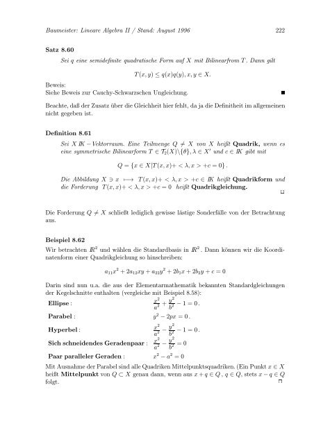 Lineare Algebra und Analytische Geometrie