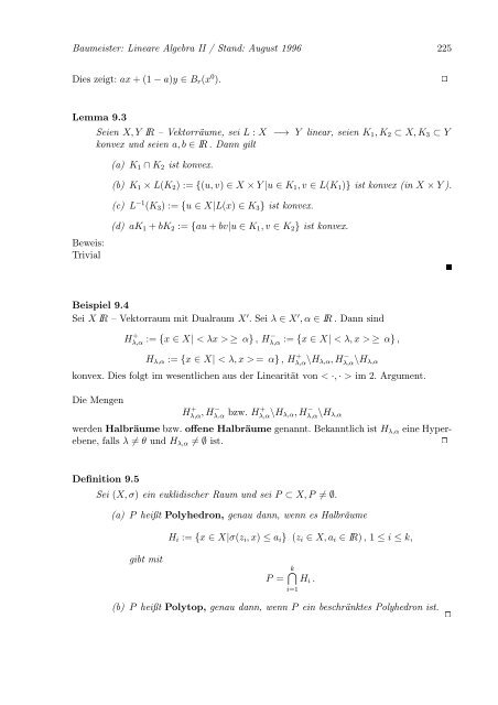 Lineare Algebra und Analytische Geometrie