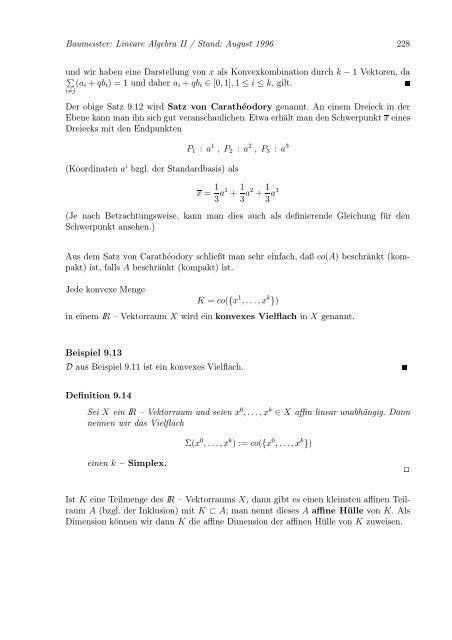 Lineare Algebra und Analytische Geometrie