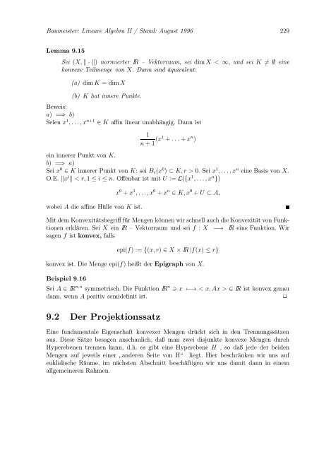 Lineare Algebra und Analytische Geometrie