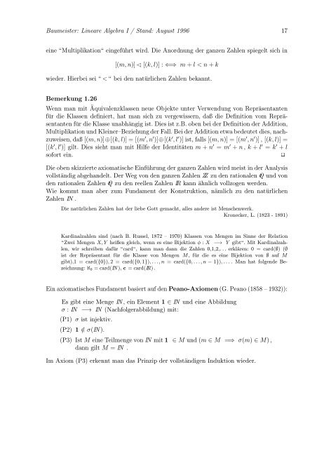 Lineare Algebra und Analytische Geometrie