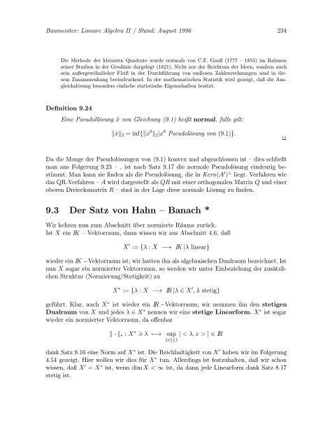 Lineare Algebra und Analytische Geometrie