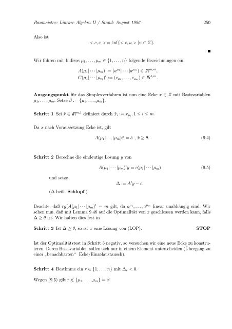 Lineare Algebra und Analytische Geometrie