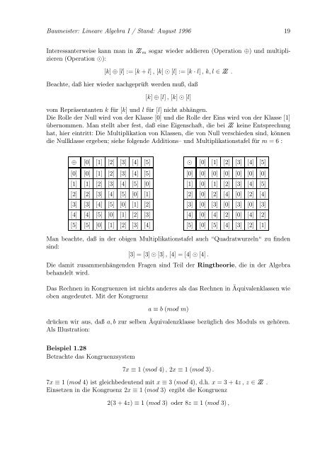 Lineare Algebra und Analytische Geometrie