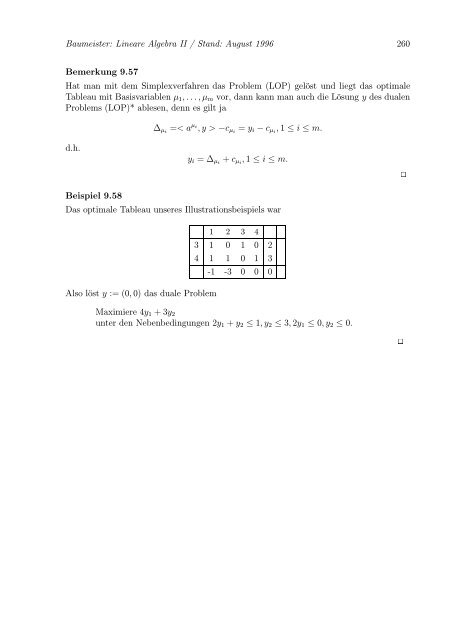 Lineare Algebra und Analytische Geometrie