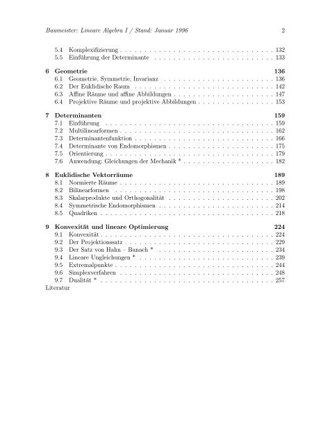 Lineare Algebra und Analytische Geometrie