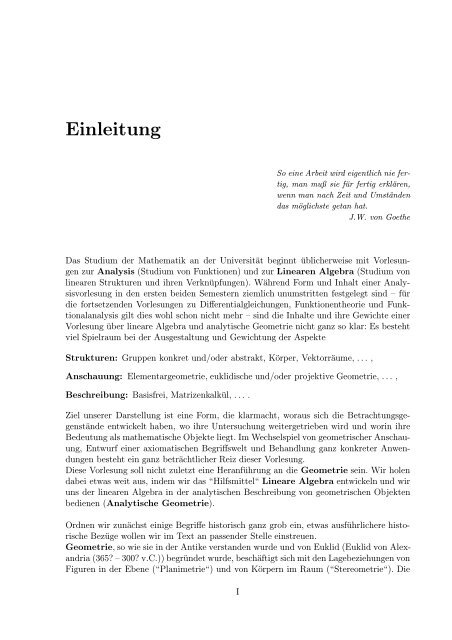 Lineare Algebra und Analytische Geometrie