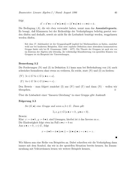 Lineare Algebra und Analytische Geometrie