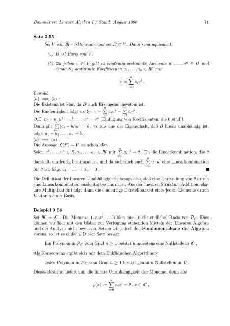 Lineare Algebra und Analytische Geometrie