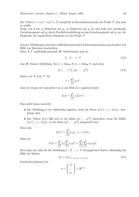 Lineare Algebra und Analytische Geometrie