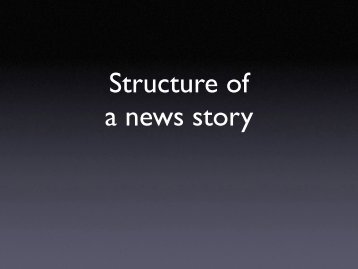 Structure of a news story - spot