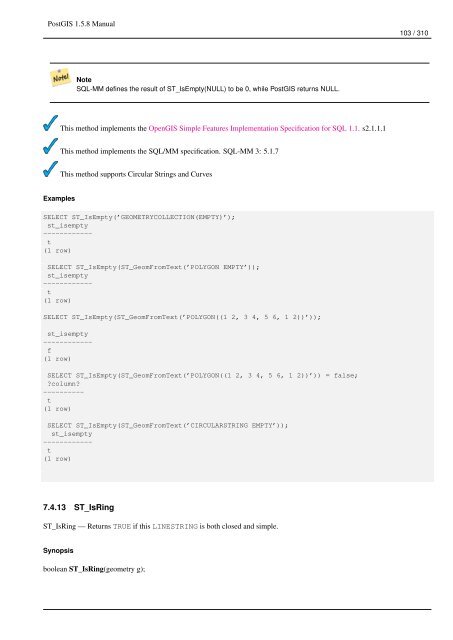 PostGIS 1.5.8 Manual - Fedora Project Packages GIT repositories