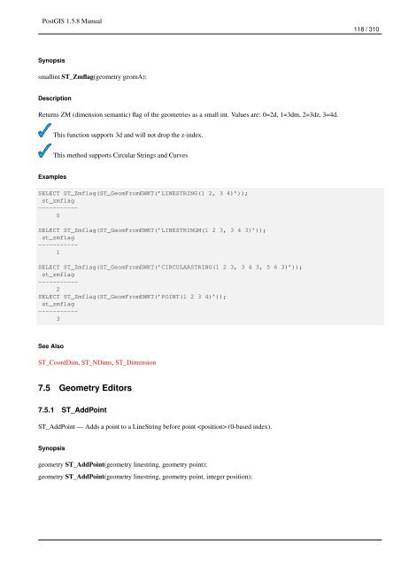 PostGIS 1.5.8 Manual - Fedora Project Packages GIT repositories