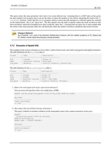 PostGIS 1.5.8 Manual - Fedora Project Packages GIT repositories