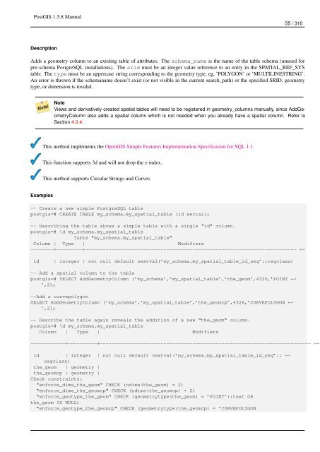 PostGIS 1.5.8 Manual - Fedora Project Packages GIT repositories