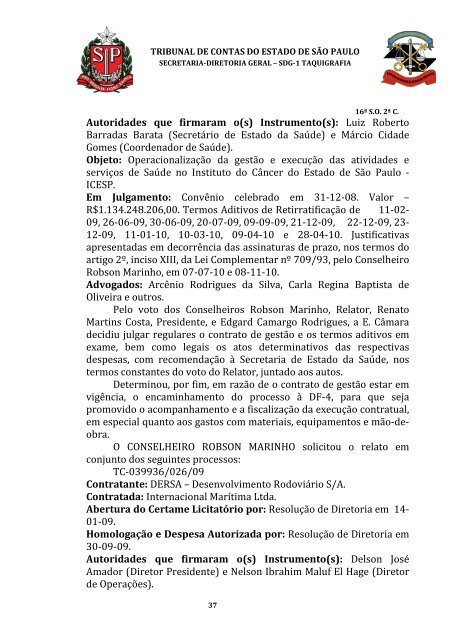 ata da 16Âª sessÃ£o ordinÃ¡ria da segunda cÃ¢mara, realizada em 31 ...