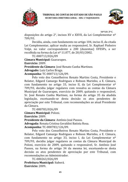 ata da 16Âª sessÃ£o ordinÃ¡ria da segunda cÃ¢mara, realizada em 31 ...