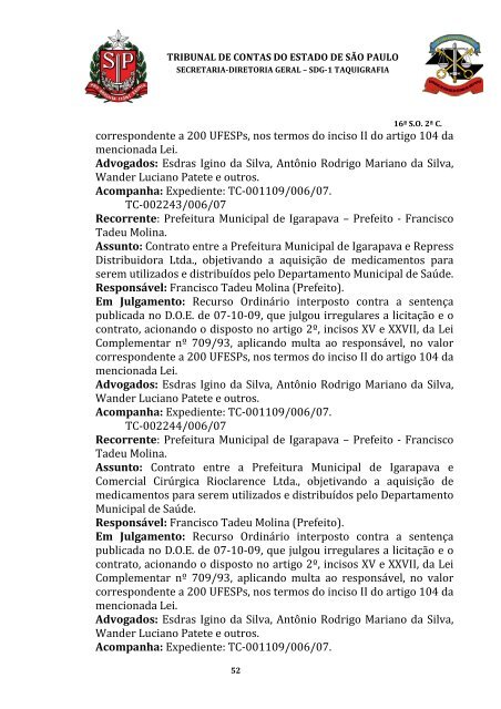 ata da 16Âª sessÃ£o ordinÃ¡ria da segunda cÃ¢mara, realizada em 31 ...