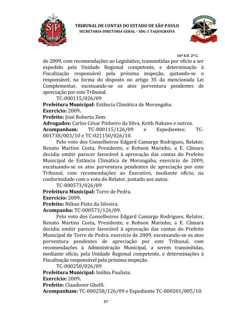 ata da 16Âª sessÃ£o ordinÃ¡ria da segunda cÃ¢mara, realizada em 31 ...