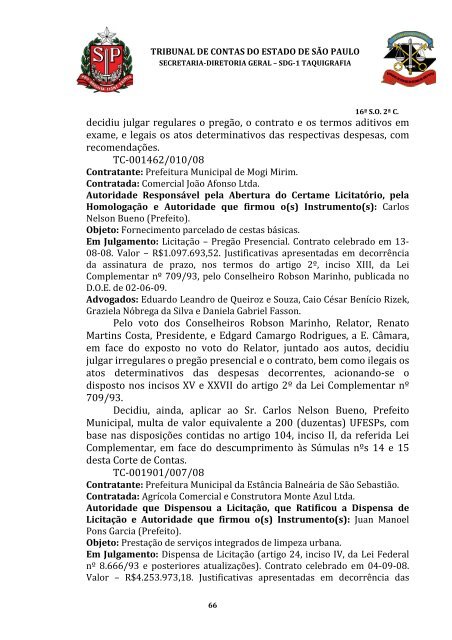 ata da 16Âª sessÃ£o ordinÃ¡ria da segunda cÃ¢mara, realizada em 31 ...