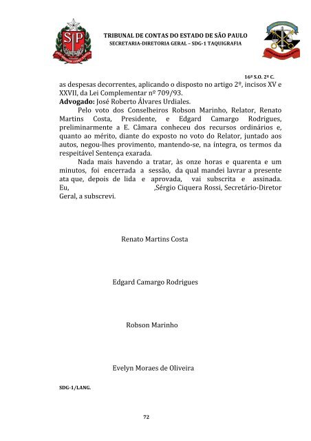 ata da 16Âª sessÃ£o ordinÃ¡ria da segunda cÃ¢mara, realizada em 31 ...