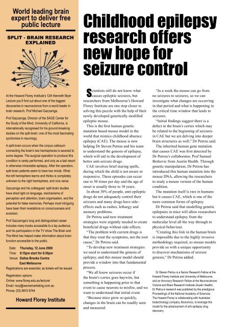May 2008 - Epilepsy Australia