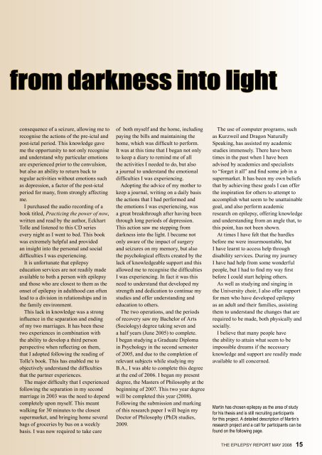 May 2008 - Epilepsy Australia