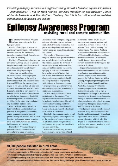 May 2008 - Epilepsy Australia